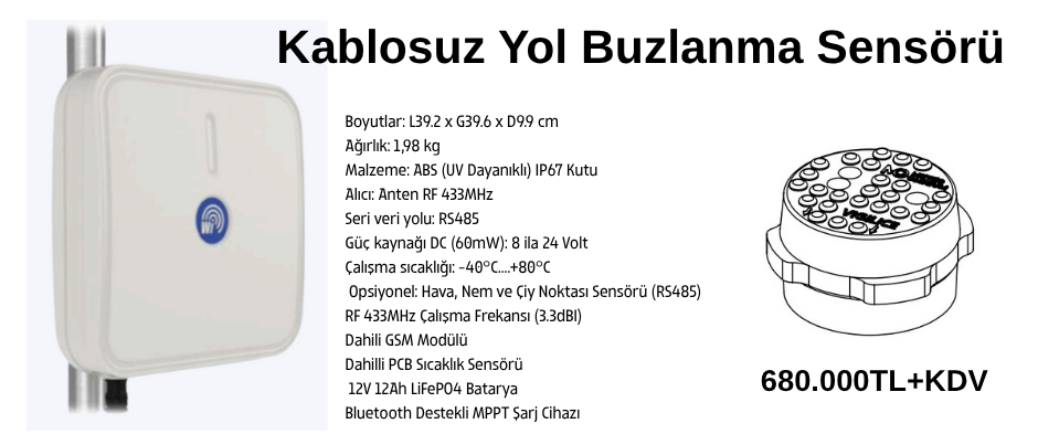 Kablosuz Yol Buzlanma Sensörü